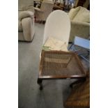 Large wicker linen basket & woven fibre chair