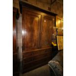 Large 19th Century mahogany press cupboard