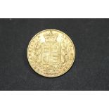 1844 young head sovereign - shield back