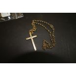 9ct Crucifix pendant and 9ct chain 16g