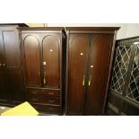 Pair of laminate wardrobes