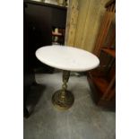 Marble topped small circular table