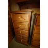 Pine five drawer chest