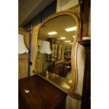 Victorian gilt shaped mirror
