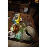 Box of glassware etc