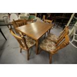 Set of 6 ash chairs & table