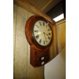 19th Century mahogany / walnut drop dial wall clock