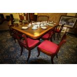 Reproduction pedestal table and 10 regency style chairs - reprodux Siesta ex Chapmans