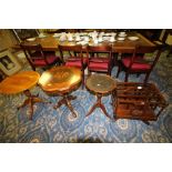 Mahogany Canterbury and three small tables