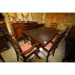 Old Charm style Refectory table and set of chairs