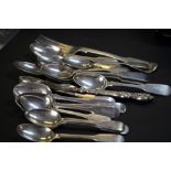 18 silver spoons and fork 515g