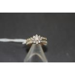 14k gold diamond set dress ring - set with 25 brilliants, total approx 0.50 cts