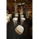 Stoneware studio pottery 6 serving coffee service