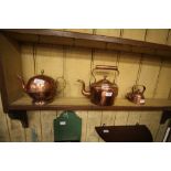 3 Copper tea pots