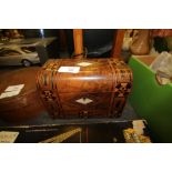 Victorian parquetry tea caddy