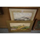 2 Joan Rickhard watercolours and Cedric Grey watercolour - local scenes