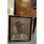 Ariana Campbell, oil painting, portrait of the Campbell's Indian servant, 51cm x 31cm, unsigned,