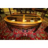 Chinese hardwood oval coffee table