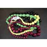 Selection of 5 costume bead necklaces