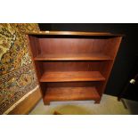 Mahogany open front bookcase