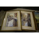 Pair of prints - Venetian Canal Scene after Michael MacDonagh Wood (in matching gilt frames)