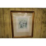 Angel portrait print in gilt frame