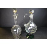 Edwardian decanter and another