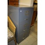 Three drawer metal filing cabinet