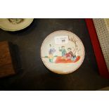 Early 19th Century Newhall porcelain saucer - Chinoiserie design (rubbed)