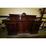 Victorian mahogany breakfront sideboard, 183cm wide x 64cm deep x 125cm high