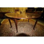 Early George III mahogany drop leaf oval dining table