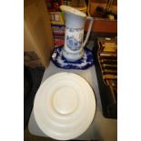 Flow Blue Ashette & Chinoiserie Toilet Jug