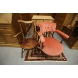 Mahogany nursing chair with a beechwood chair