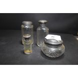 4 Silver Topped Scent Bottles