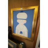 20th Century Naive oil on canvas, Portrait of a Boy, framed