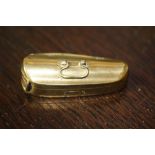 Victorian brass 'Violin case' vesta case