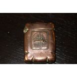 Victorian copper commemorative vesta case - Foudro Yant Nelson's Flagship