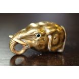 Early 20th Century brass elephant head vesta case