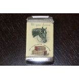 Early 20th century chromed and celluloid advertising vesta case, worded 'Peat Moss Littler Supply