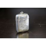 Unusual Victorian silver vesta case with integral photograph frame, hinged folding front, by G.B.
