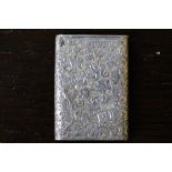 Victorian silver vesta case by Samson Mordan with all-over leaf scroll engraved London 1889