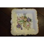 Early 20th Century Rosenthal porcelain square tray/platter, enamelled with floral sprays, with