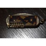 Plated and faux tortoiseshell penknife pattern vesta case