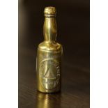 19th century Austrian brass Bass & Co, Pale Ale beer bottle vesta case, stamped 'Made in Austria'