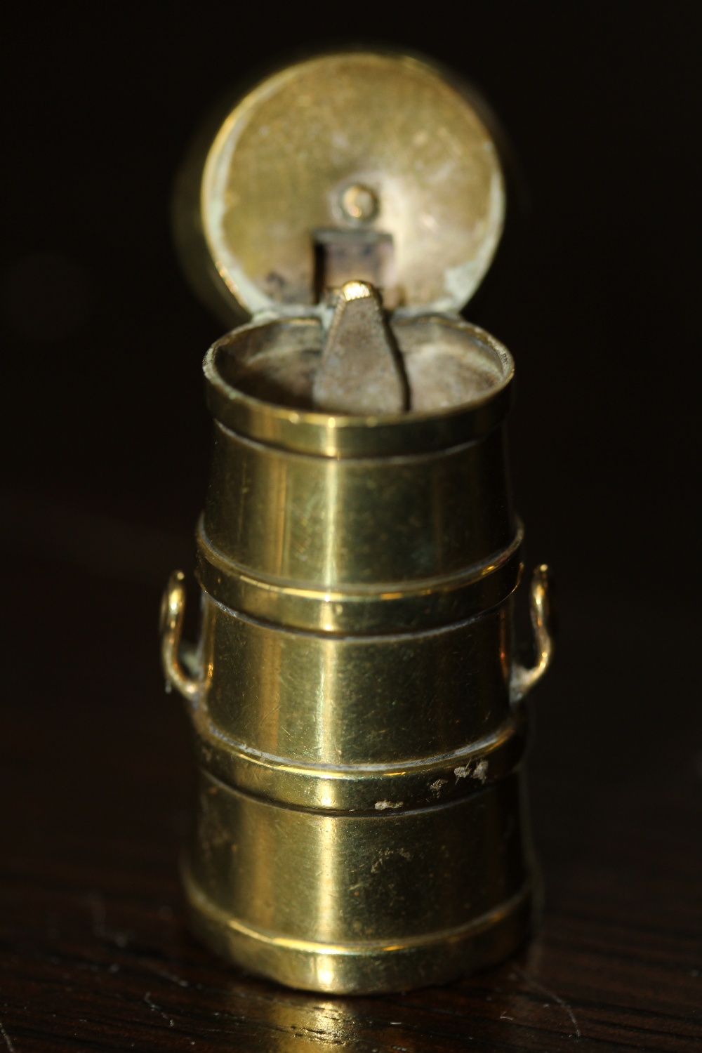 Late Victorian brass milk churn vesta case (slightly dented rim) - Image 2 of 2