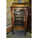 19th century Dutch marquetry inlaid vitrine