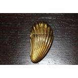 Victorian brass shell pattern vesta case