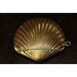 Late Victorian brass scallop shell vesta case
