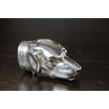 Silver 'Dog Head' vesta case with integral striker, marked 925, 34 grams