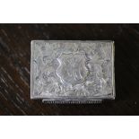 Victorian silver vesta case by J.F. Leaf engraved lid with engraved cartouche, Chester 1886